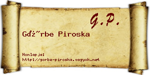 Görbe Piroska névjegykártya