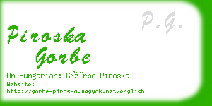 piroska gorbe business card